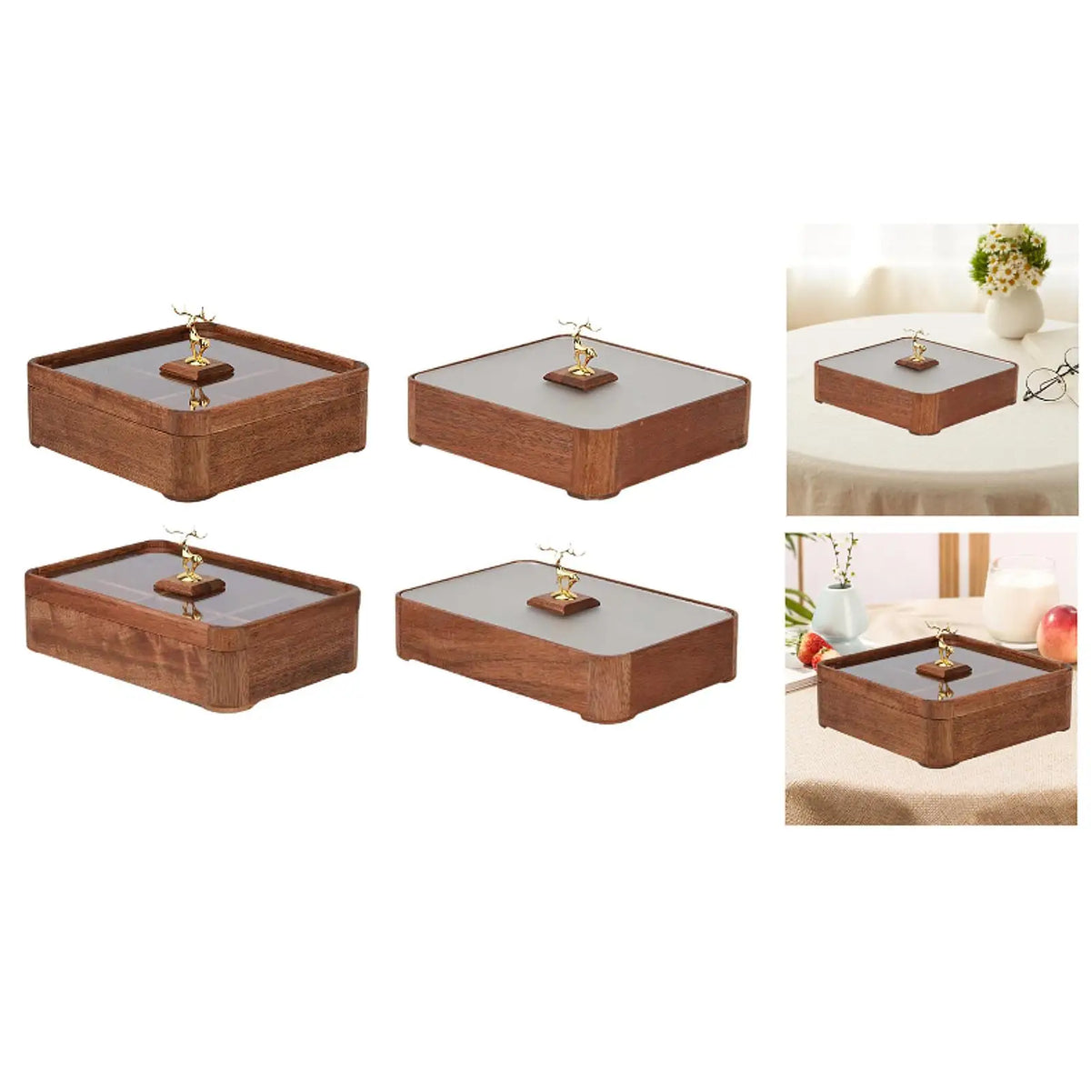 Nut and Candy Serving Tray Divided Serving Tray with Lid Veggie Tray Appetizer Platter Home Decor Dried Fruit Tray for Sweets Quake