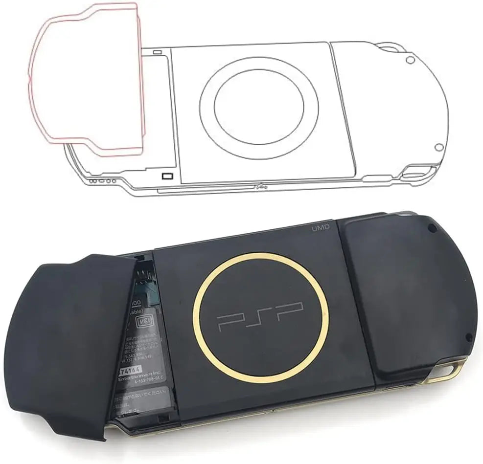For PSP 3000 Series - Black Replacement Battery Cover Quake