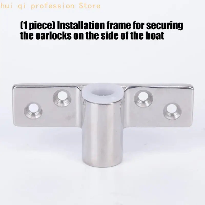 Marine Hardware Oarlock Socket Base Side Mount Bracket in 316 Stainless Steel with Boat Ready Four Hole Plate for Replacement Quake