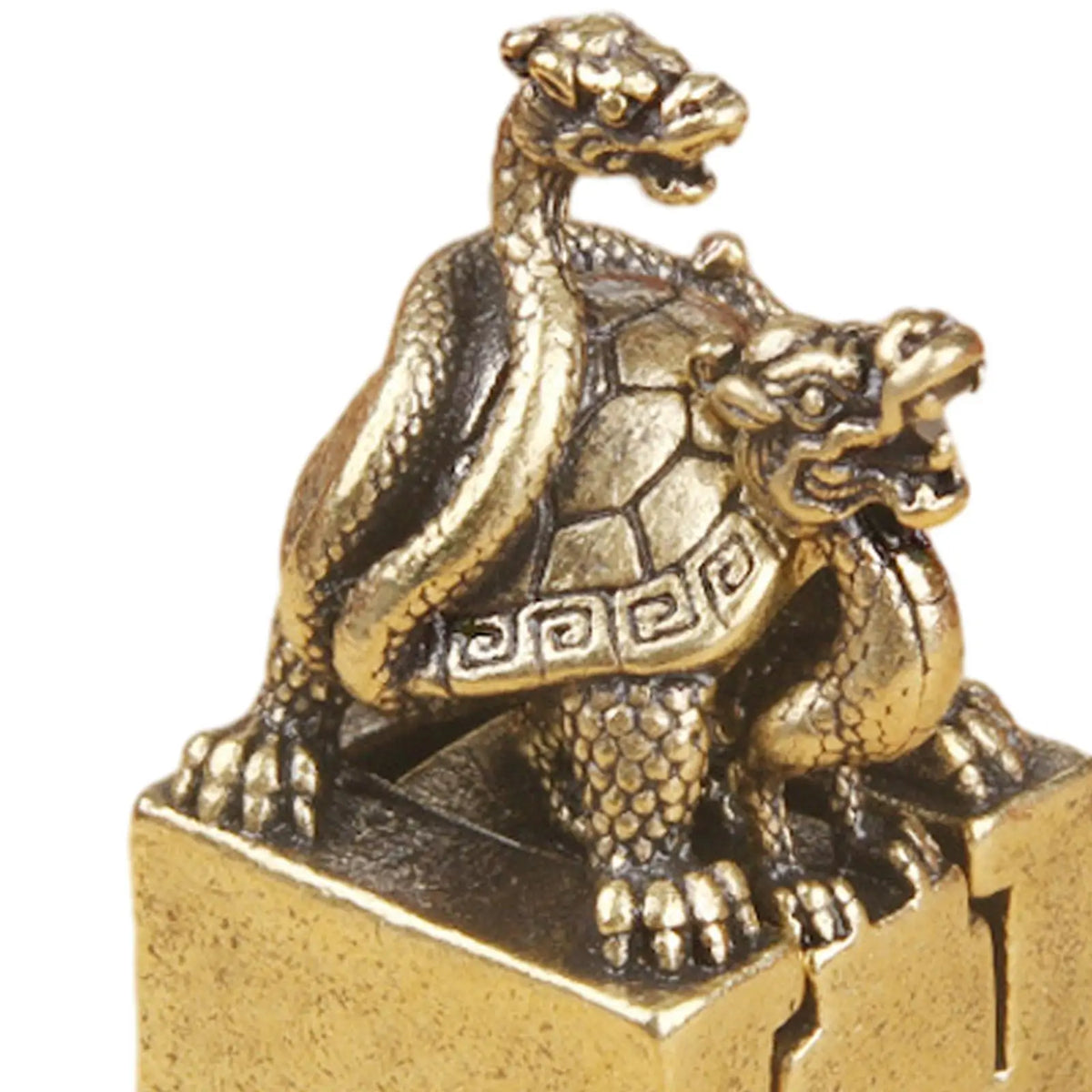 Xuanwu Statue Seal Decorative Brass Animal Sculpture Desktop Ornament for Spring Festival New Year Bookshelf Office Home Decor Quake Default Title