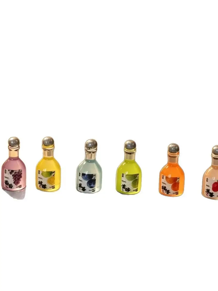 50pcs Sweet Miniature Mixed Fruit Wine Resin Simulation Food DIY Jewelry Making Accessories Ornament For Kitchen Dollhouse Decor Quake