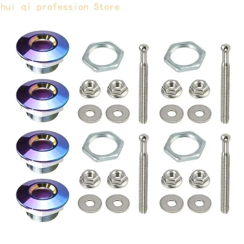 Universally Push Button Billet Hood Pins Lock Clip Car Quick Latches Bonnet Lock H8WE Quake