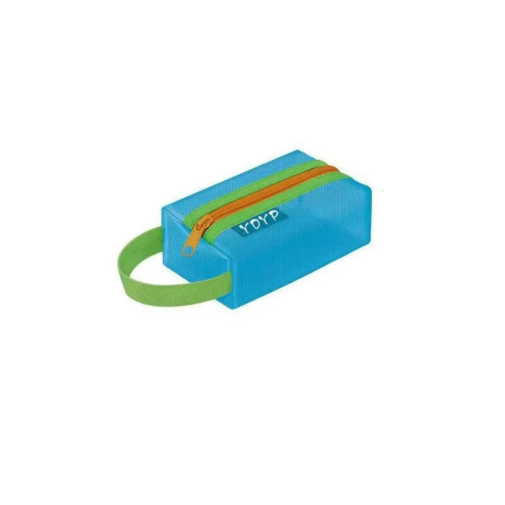 New Portable Zipper Pouch Transparent Coin Purse Mesh Storage Bag File Bag Cosmetic Bag Lipstick Bags Quake blue-1