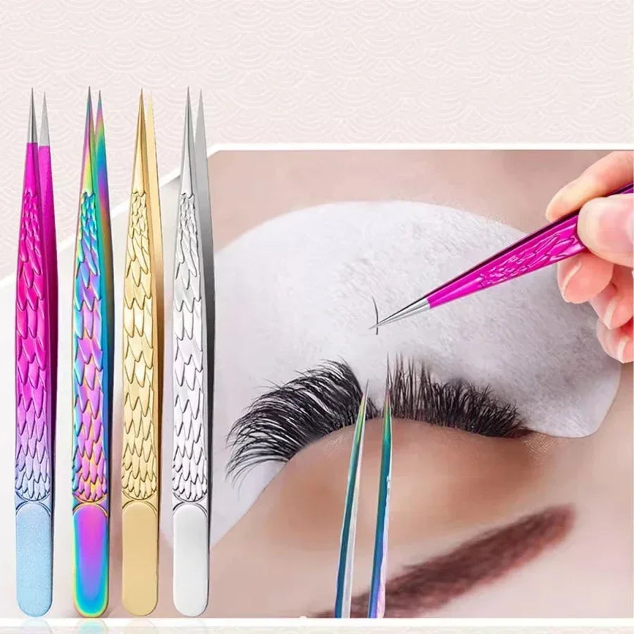 Tweezers Lash Tweezers Pointed Blackhead Remover Tip Tweezers 1pc Straight Pointed Isolating Tweezers Eyelash Extensions Quake