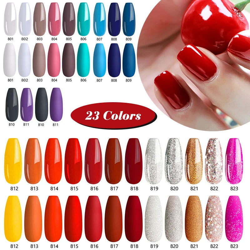 23 Color Gel Nail Polish 3 IN 1 One Step Summer Color Gel Varnish Semi Permanent UV/LED Soak Off Manicure Nail Art Gel Lacquer Quake