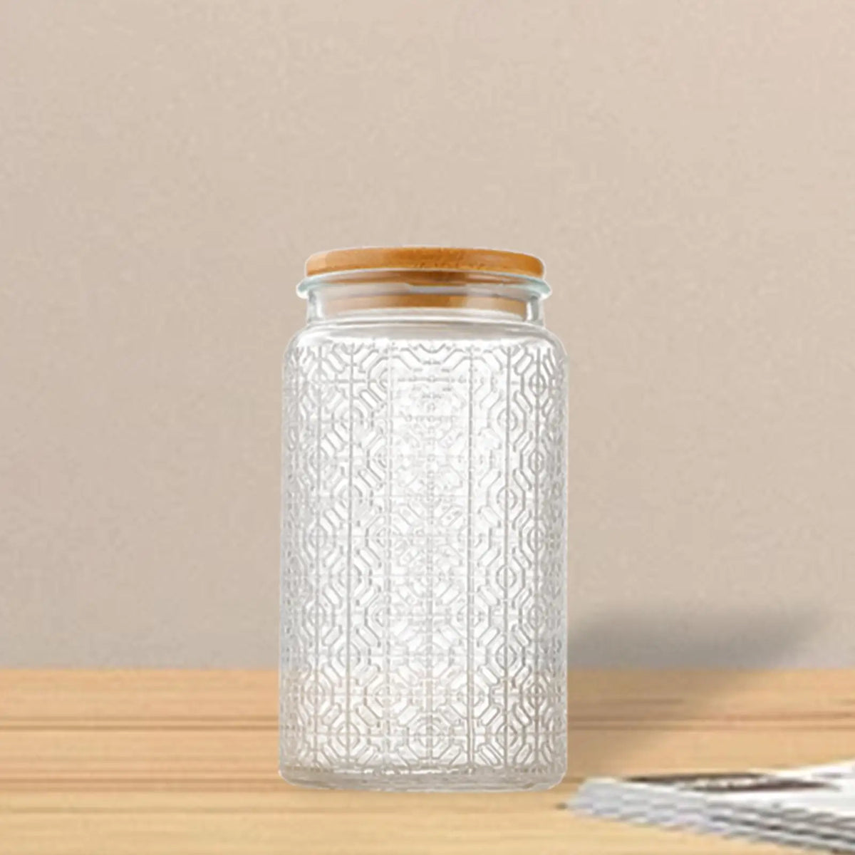 Airtight Canister 1L Tea Canister Pantry Kitchen with Lid Clear Pantry Canister for Candy Dry Goods Sugar Coffee Beans Snacks Quake