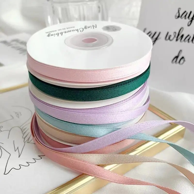 Matte Double Sided Polyester Cotton Ribbon DIY Craft Bow Making Ribbon Garment Accessories Gift Wrapping Decorative Strap Quake