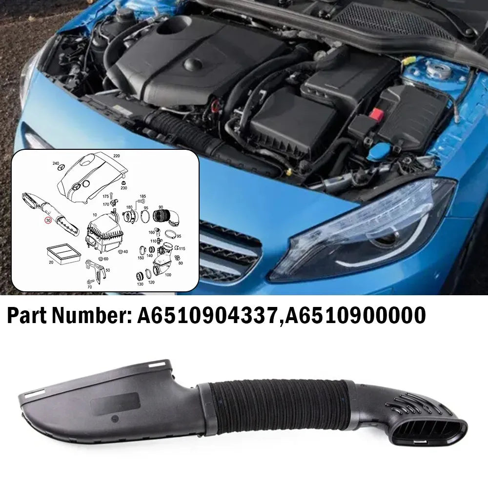 For Mercedes-Benz W176 W246 W117 W156 A B CLA GLA-Class A6510900000 A6510904337 Car Engine Air Intake Hose Pipe Accessories Quake Default Title