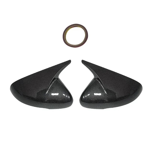 For KIA Stinger 2018-2022 Auto Car Body Side Door Rearview Mirror Cover Sticker Trim ABS Carbon Fiber Style Gloss Black Quake Carbon