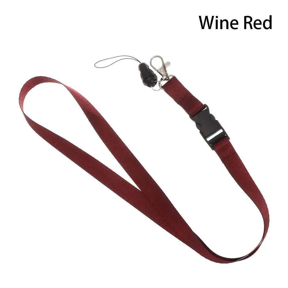 Cute ID Card Rope Fashion Mobile Phone Lanyard Mobile Phone Straps Neck Strap Keys Gym Holder Quake Wine Red