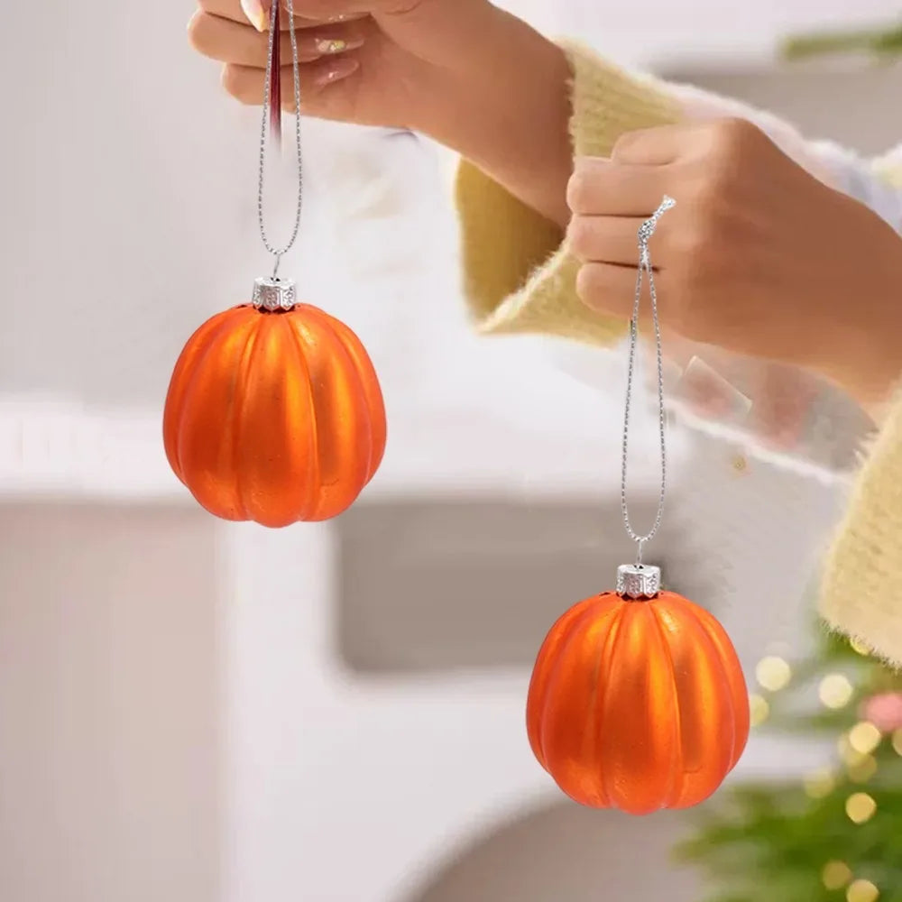Pumpkin Ornaments Fall Decorative Hangable Pendant Halloween Thanksgiving Christmas Tree Pumpkin Ball Pendant Home Party Supply Quake