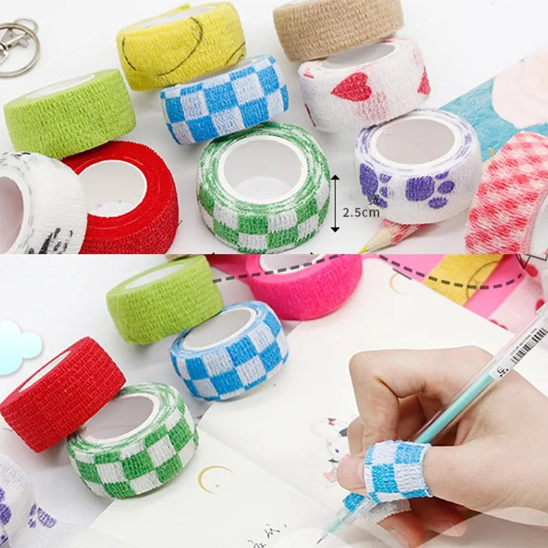 1 Pc Self Adhesive Elastic Bandage Protection Finger for Writing First Aid Kit Colorful Tape New Tattoo Accessories 2.5cm X 4.5m Quake