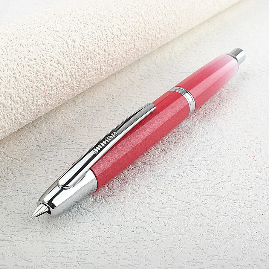 Jinhao 10 Press Fountain Pen Retractable EF Nib 0.38mm Metal Matte Black writing Ink Pen with Converter for students gifts Quake 10-4 F 0.5MM