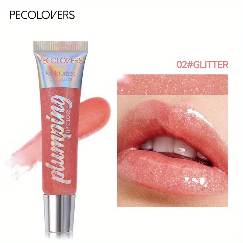 Shimmer Lip Oil Tinted For Fuller Lip Effect, Collagen Lip Gloss, Moisturizing Lip Care Extreme Volume Lip Essence Lips Enhancer Quake 02