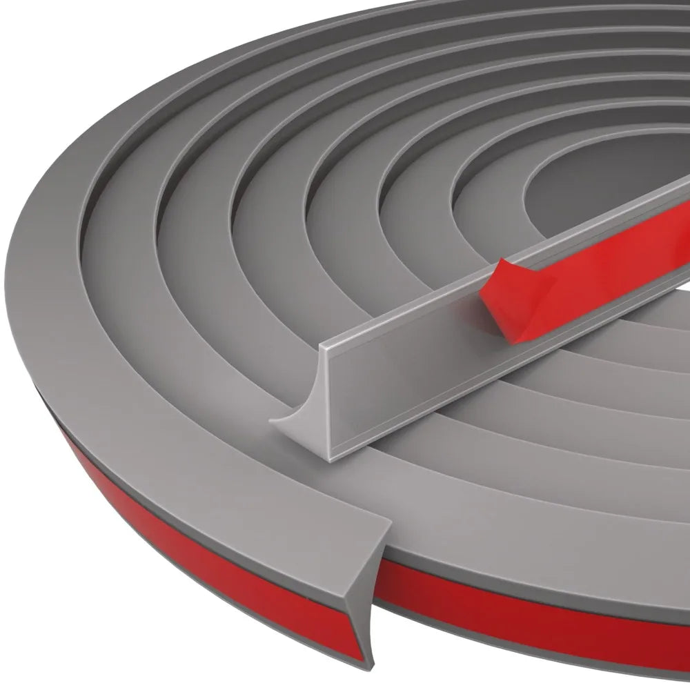 Durable Silicone Quarter Round Molding Trim Peel and Stick Flexible Shoe Molding 1/2/3 Meters Water Dam Barrier Floor Edge Quake Grey-100cm