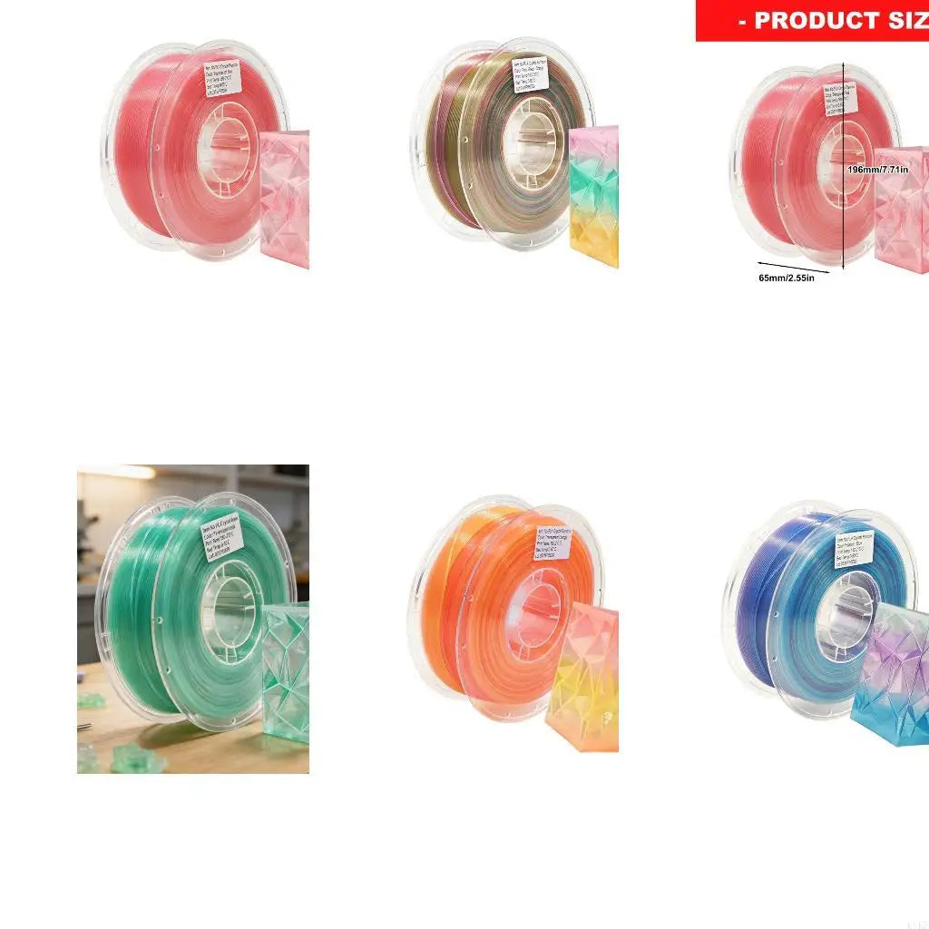 Translucent Printing Filament PLA1.75Mm 1Kg Spool, Crystal-Style Material for Hobby Models and Creative Parts K1KF Quake