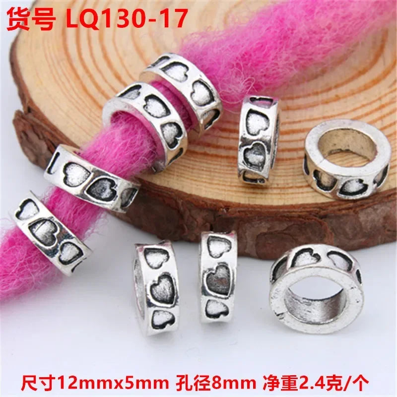 African Braiding Hair Rings Vintage Spiral Braids Hair Styling Tools Accessories Silver Gold Beads for Hair Braids Dreadlock Quake 5pcs LQ130-17
