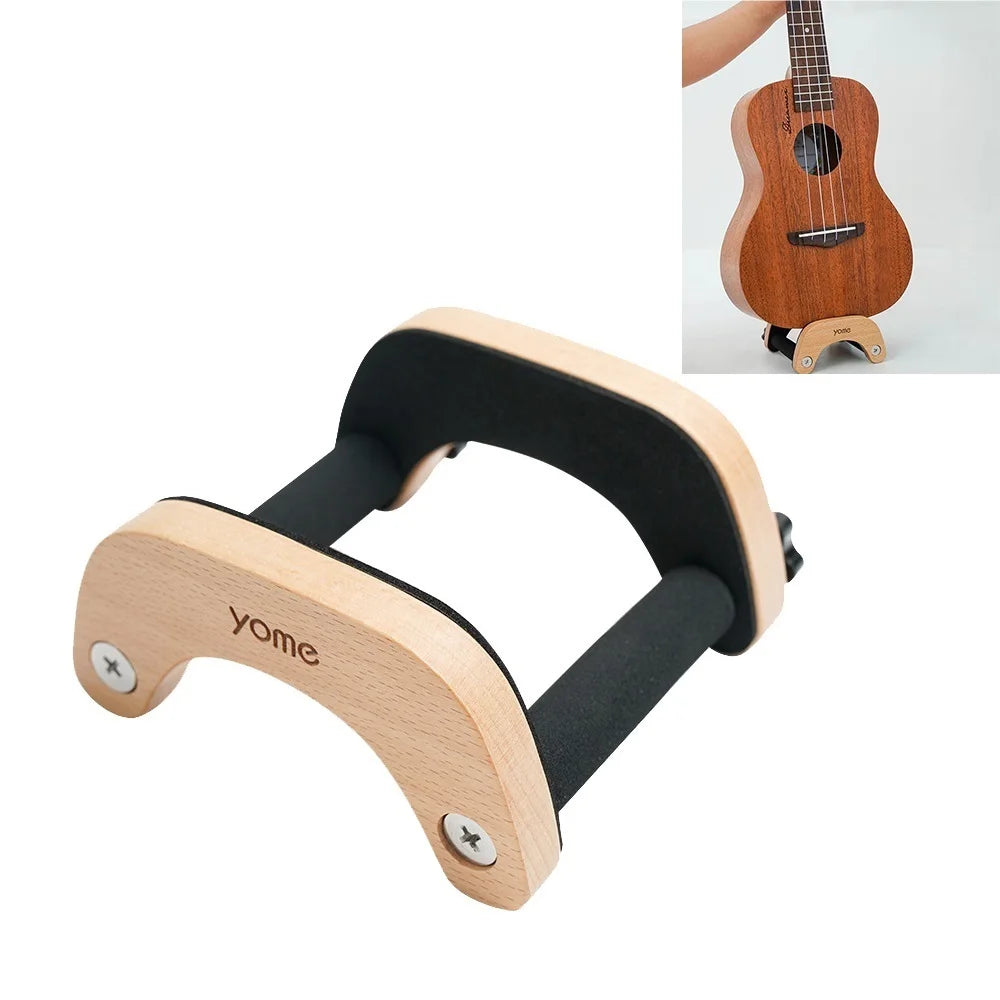 Portable Beechwood Ukulele Stand with Sponge Padding Wood Floor Ukulele Holder for Concerts and School Music Programs Quake