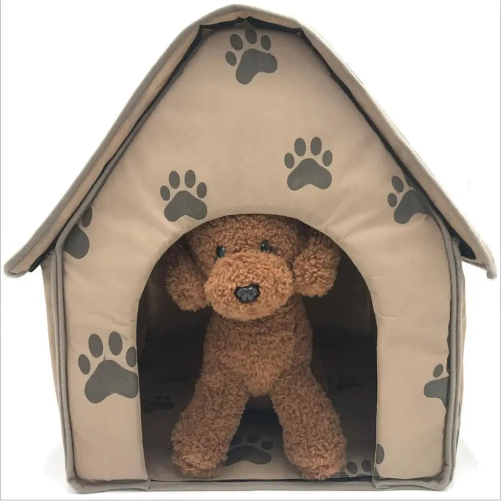 Portable Pet Tent Soft Dog House Folding Cat Nest Padded Warm Cloth Kennel Bed for Small Pets Quake