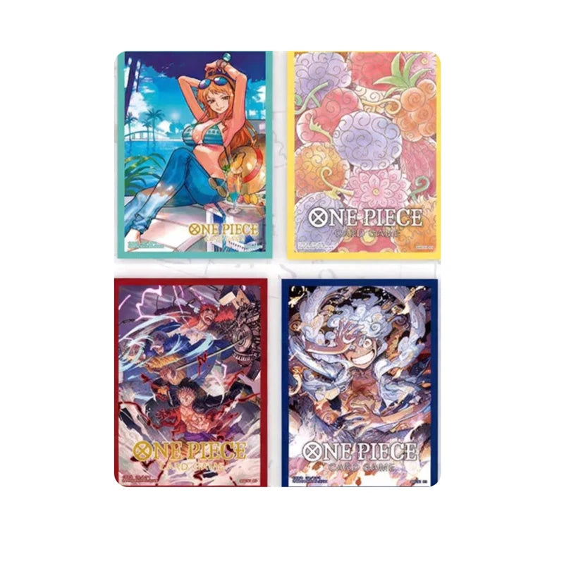 Bandai Luffy Nika Three Captains One Piece Card Sleeves 66x92mm 70pcs Card Protectors Anime Collection Gift for TCG Players Quake