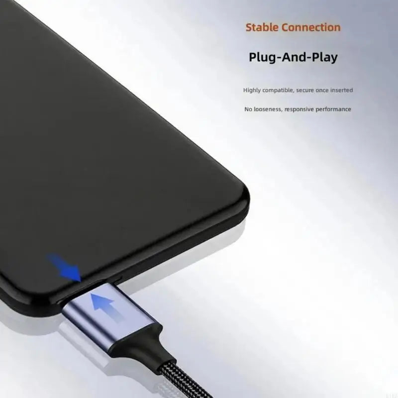 Single Angled Type C To MicroB Data Cable For Fast Mobile Hard Drive Transfer With Nylons Braided Design K1KF Quake