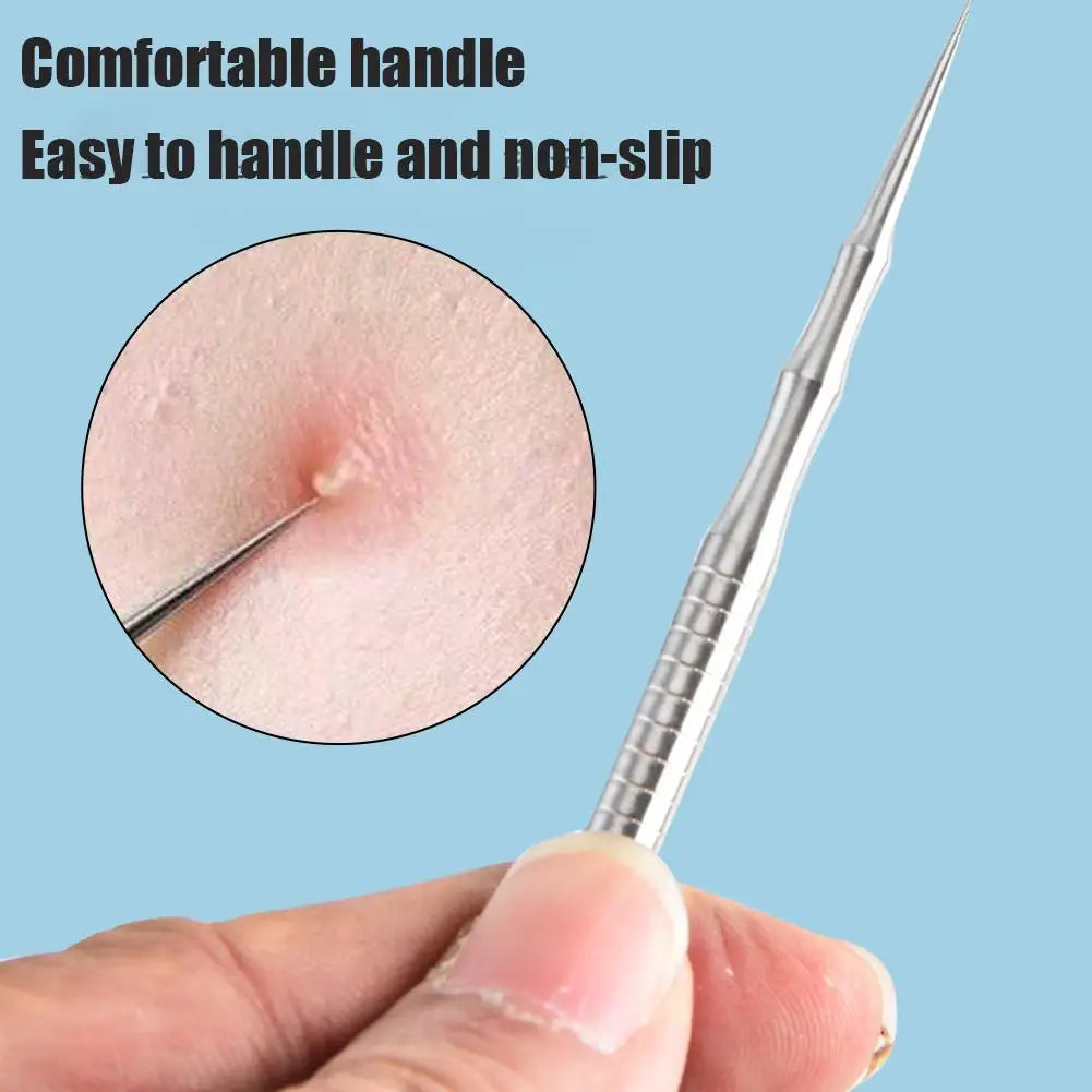 Pimple Extractor Acne Needle Tool Blackhead Comedone Removal Pimple Popper Tool for Face Nose Blackhead Extractor Tool Stainless Quake