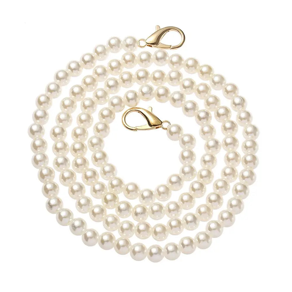 High Quality Pearl Belt Accessories Pearl Strap DIY purse Replacement Long Beaded Chain Bags Handbag Handles Quake 90cm