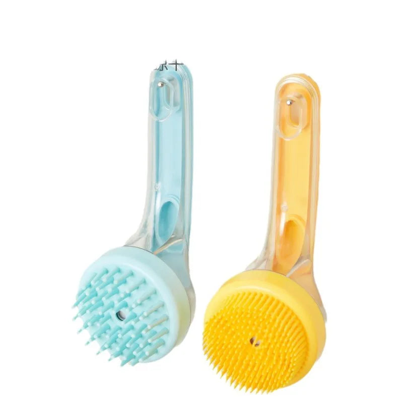 Multifunctional Liquid-filled Pet Bath Scrubber Massage Brush Cat Dog Grooming Comb Pet Shower Cleaning and Grooming Tool Quake