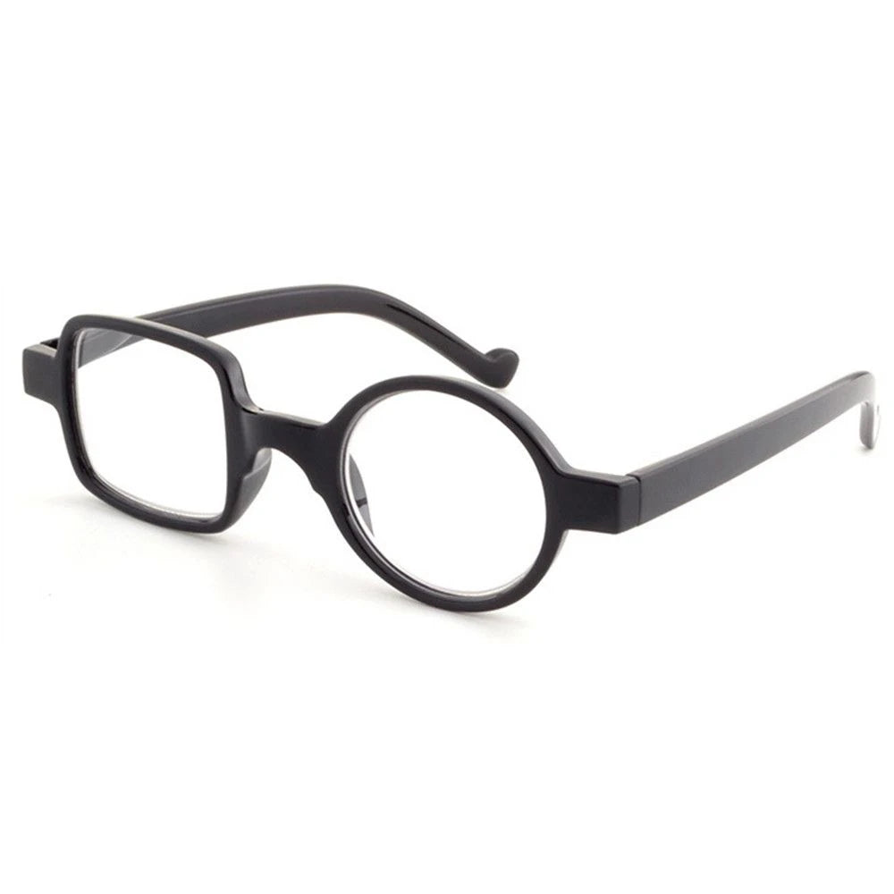 Irregular Square Round Frame Reading Glasses Men Women High-definition Lens Presbyopia Eyewear Fashion Design Readers Glasses Quake black +150