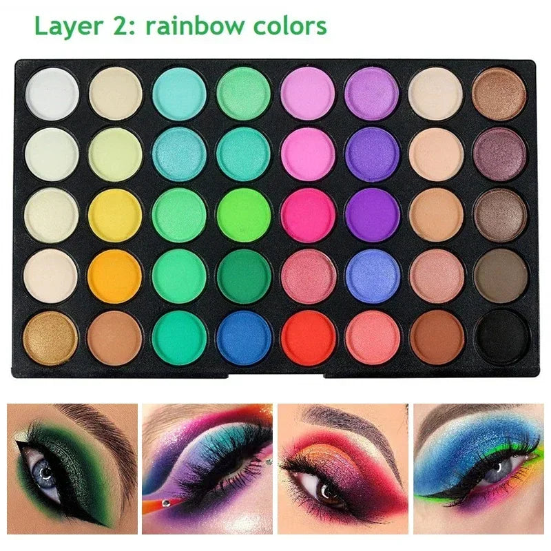 120 Color Eye Makeup Waterproof Make up Nude Eye Shadow Palette Glitter Matte Pigmented Powder Pressed Shine Eyeshadow Cosmetic Quake