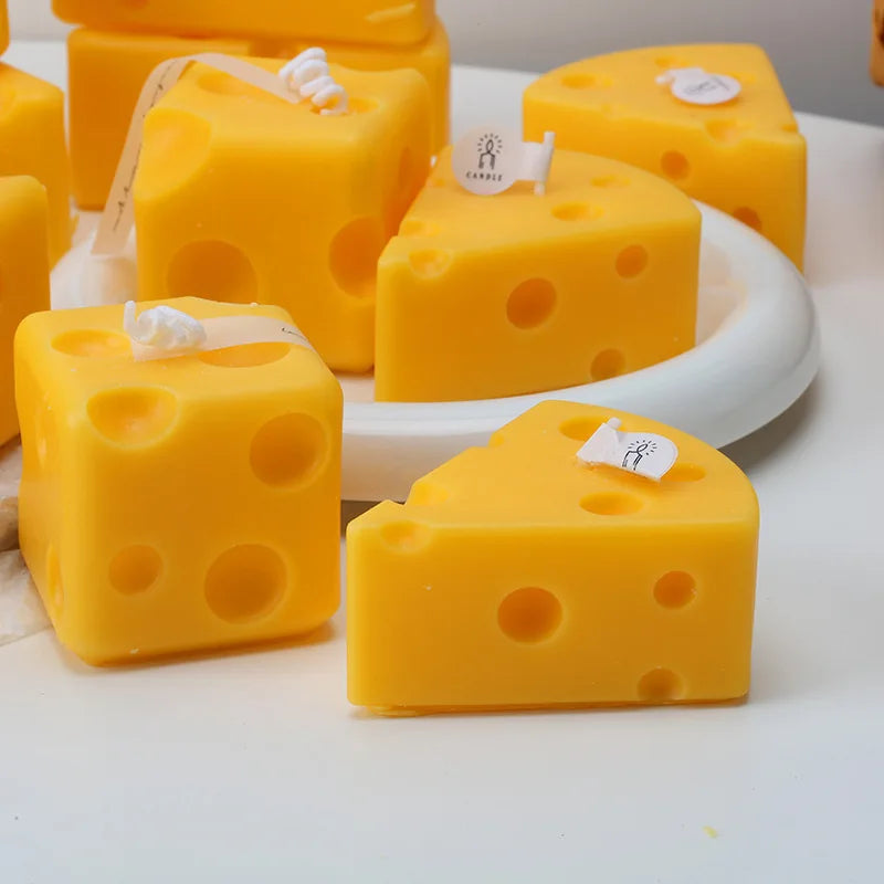 Cheese Aromatherapy Candle Handheld Gift Fragrance Candle Creative Festival Gift Decoration Style Atmosphere Ornament Quake