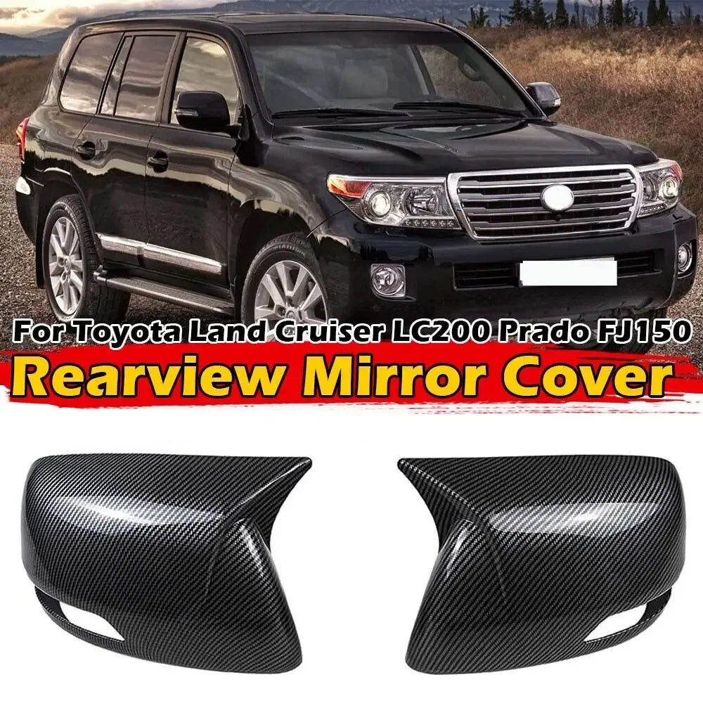 For Toyota Land Cruiser LC200 Prado FJ150 150 2010-2021 Car Sticker Rearview Side Mirror Cover Wing Cap Exterior Door Case Trim Quake