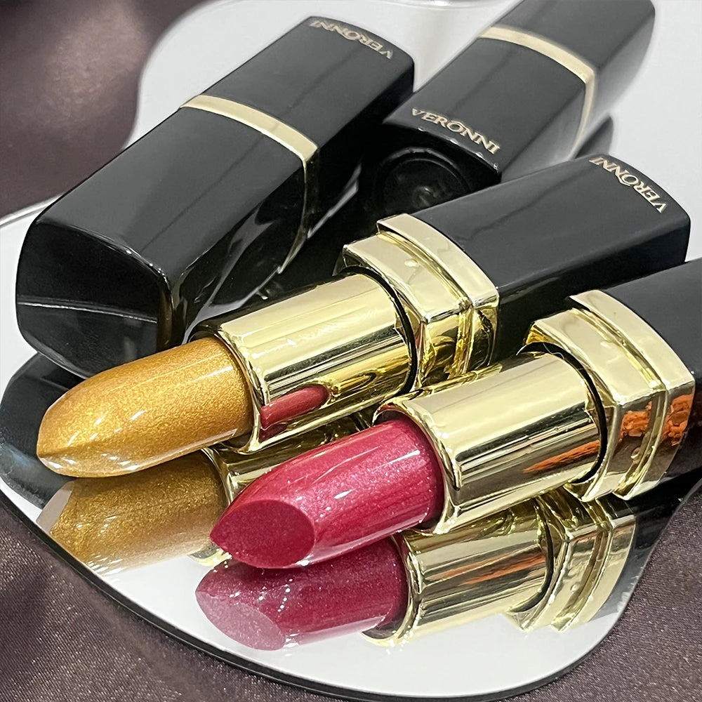 10 Colors Glitter Lipstick Waterproof Long Lasting Diamond Pearlescent Metallic Lipstick Lipgloss Women Lips Makeup Cosmetic Quake