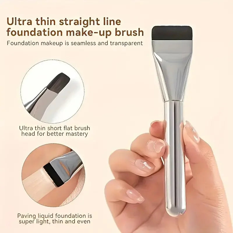 Ultra Thin Foundation Brush Soft Hair Thin Face Contour Brush Concealer Cream Blender Mixed Foundation Cream Makeup Brush Tool Quake