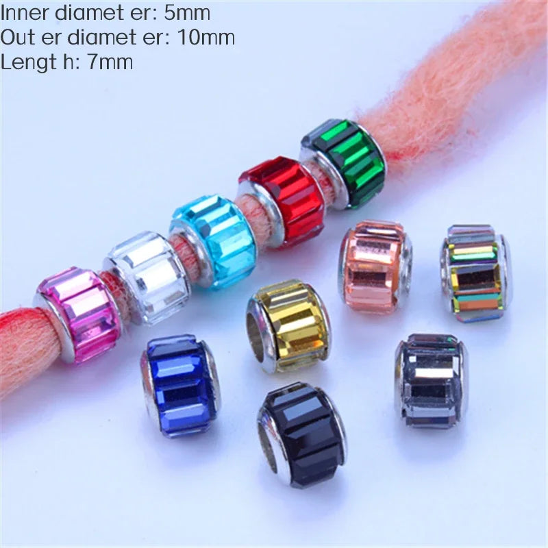 5pcs Hair Dreadlock Jewelry Hair Little Braids Decoration Beaded Bead Wig Headdress Hair Accessories Styling Tool Braiders Stuff Quake LQ684 mixed