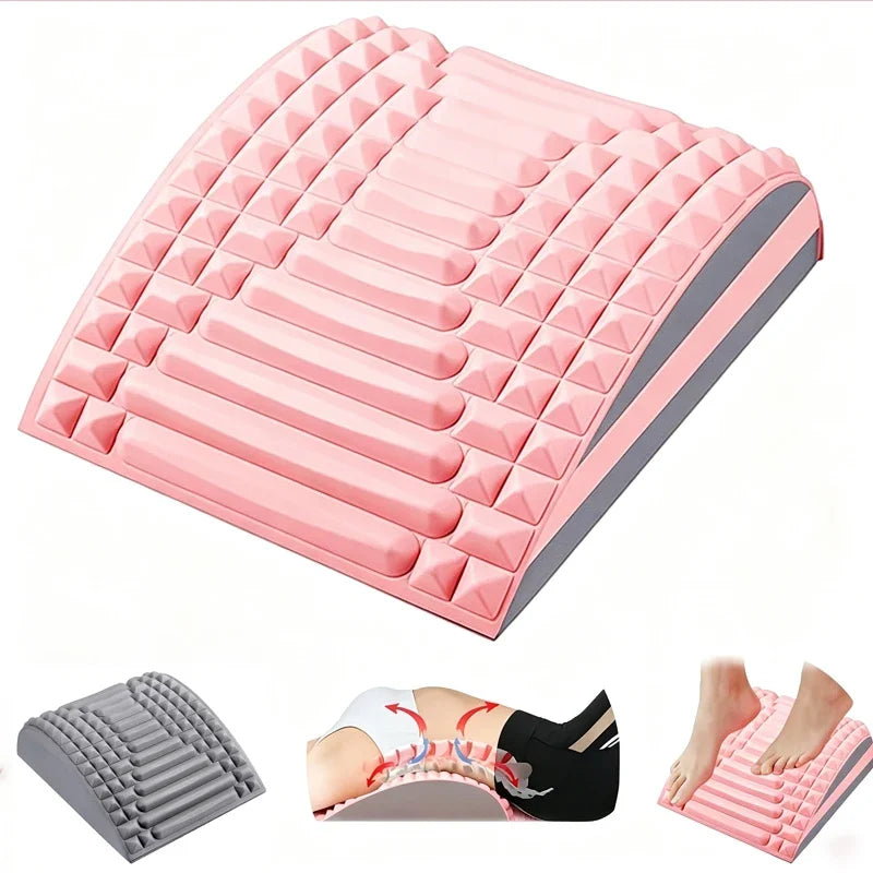 Back Stretcher Lumbar Support Device Neck Waist Muscle Relaxer Spine Corrector Back Opening Stretch Massage Tool for Pain Relief Quake