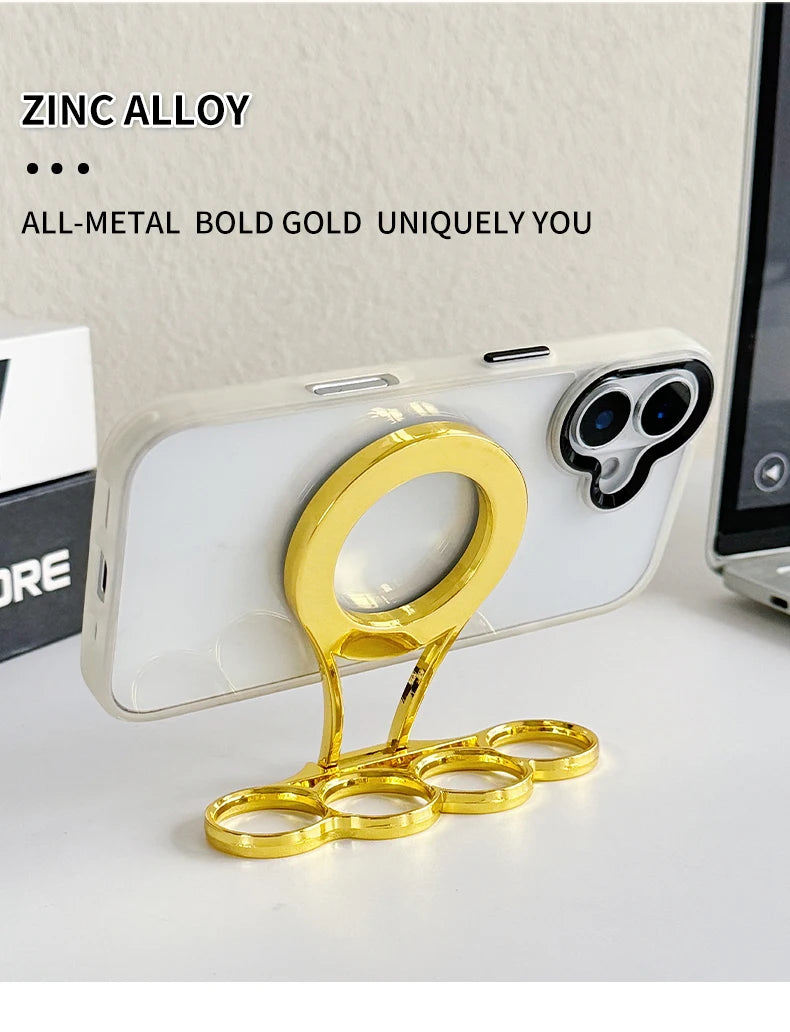 tiger claw Dual Magnetic Phone Holder Stand, 360° Rotating Foldable Quake