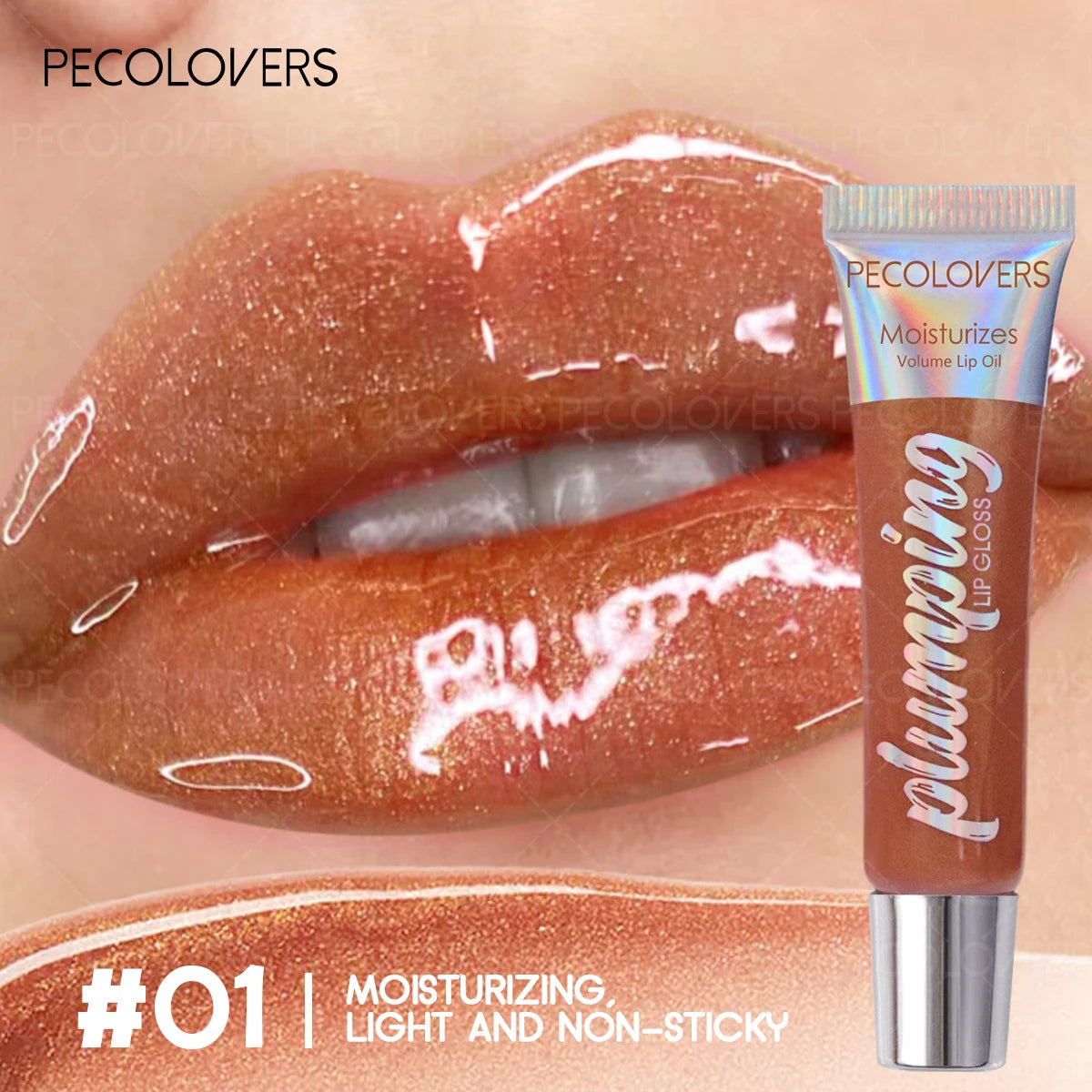 Moisturizing Lip Gloss with Shimmer, Nourishing Effect & Long-Lasting, Hydrating Liquid Lip Shine Oil, All Skin Types Compatible Quake 01