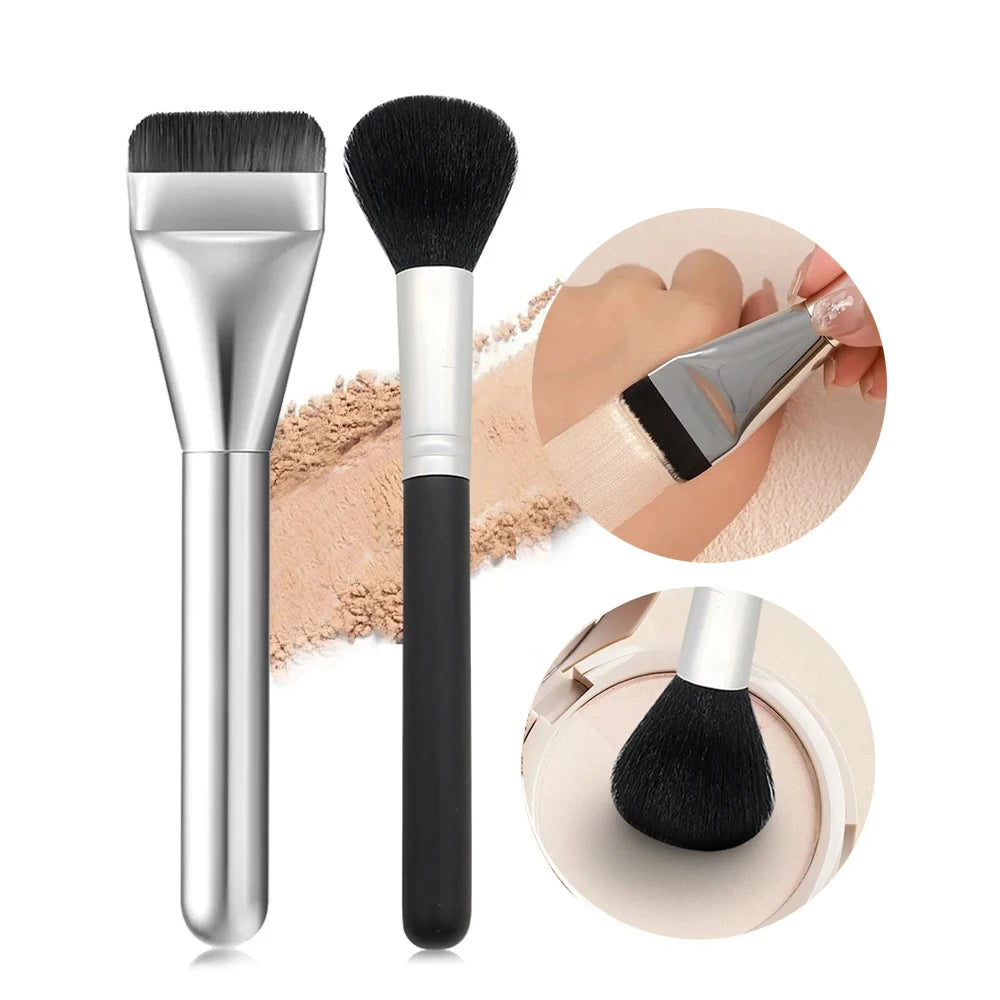 Makeup Brushes Foundation Loose Powder Concealer Blending Blush Brush Professional Cosmetic Beauty Makeup Tool Quake 2pcs-3