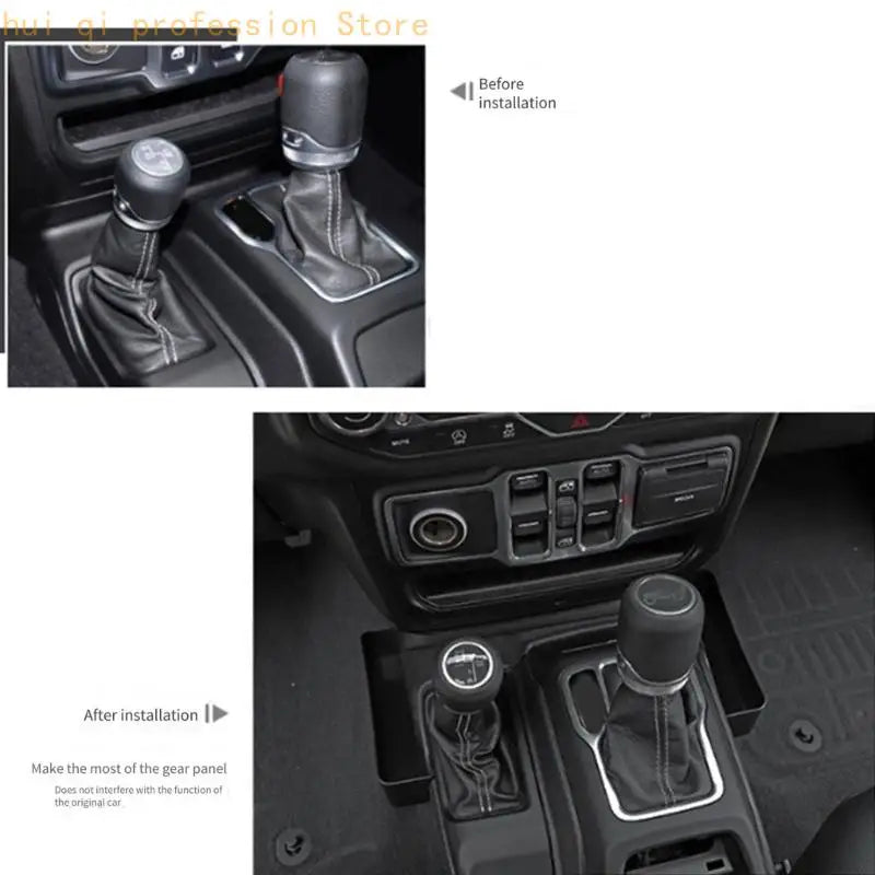 Interior Side Tray Set for 2018-2023 Automatic Models, 3 Piece Console Storage Box with ABS Build, Adhesive Backed H8WE Quake