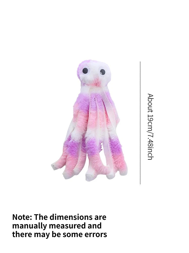 Eight-claw Plush Catnip Toy Beautiful Cat Toy Suitable for Tearing and Biting Interactive Dental Toy Perfect for Pet Play Quake WHITE
