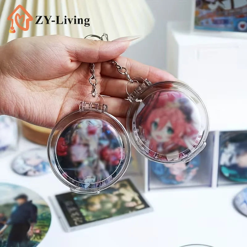 1Pcs Transparent Badge Storage Container For Painful Package Anime Badge Storage Display Bag Portable Storage For Jewelry Quake
