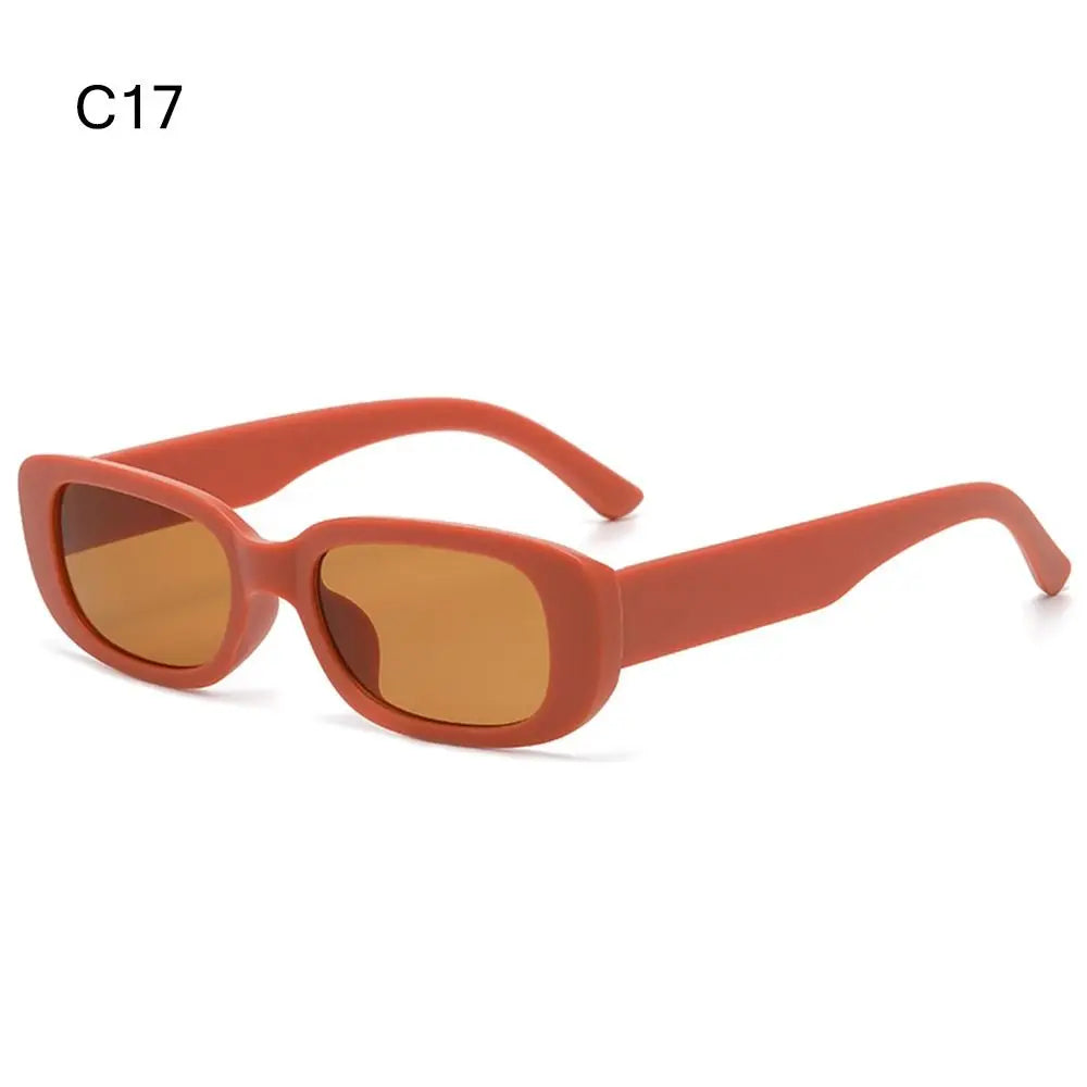 Trendy Narrow Square Frame Y2K Sun Glasses Candy Color UV400 Protection Rectangle Sunglasses Black Shades for Women Men Quake C17