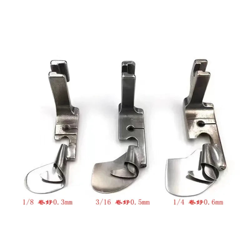 Industrial Sewing Machine Multi-Function Curved Hemming Foot Hem Pull Tube Presser Foot Silk Chiffon Skirt Crimping Presser Foot Quake