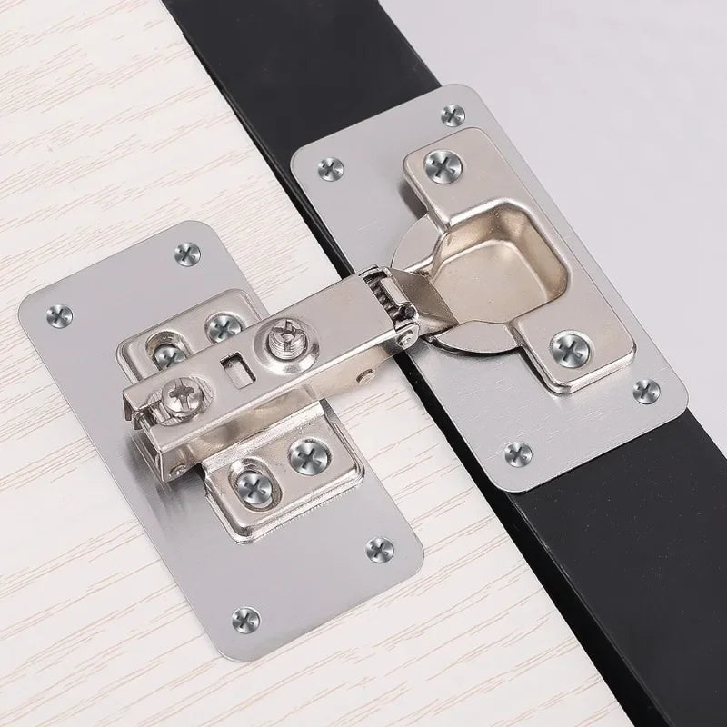 20/2PCS Stainless Steel Hinge Fixing Plate Kit Cabinet Door Hinge Repair Plate Bracket with Mounting Screw for Kitchen Furniture Quake