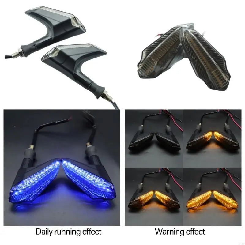 H8WE Waterproof Scythe Designs LED Turn Lights Daytime Running & Yellow Sequential Indicators for Vehicle Motorbike Quake