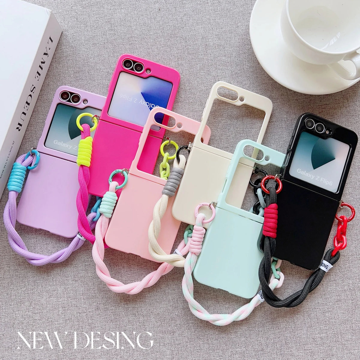 For Samsung Galaxy Z Flip7/Flip6/Flip5/Flip4 Anti-Drop Soft Phone Case with Lanyard Durable Protective Cover for Women Men Quake