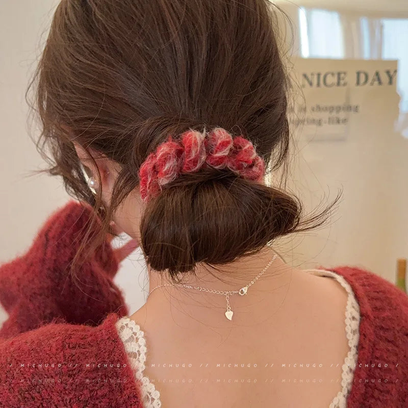 Korean Fashion Leopard Print Phone Line Hairbnds Hair Ropes Autumn Winter High Elastic Rubber Bands for Women Girls Hair Styling Quake