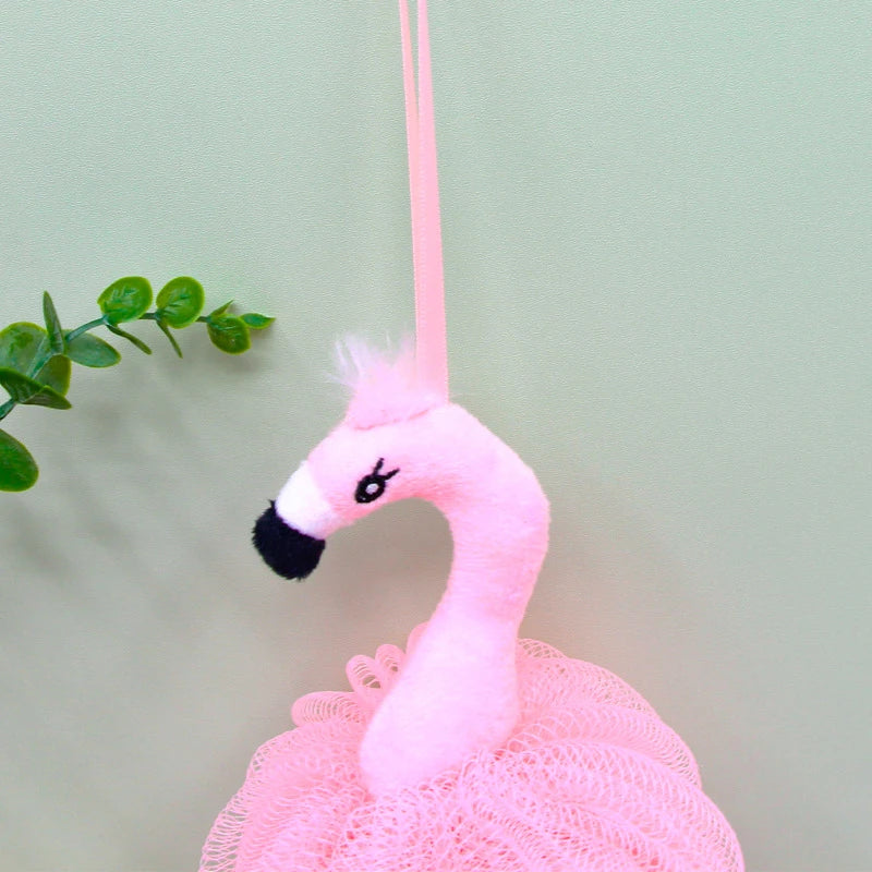 Flamingo Flower Pink Cute Bath Ball Girl Heart Flower Rub Back Foaming Adult Child Bath Flower Quake