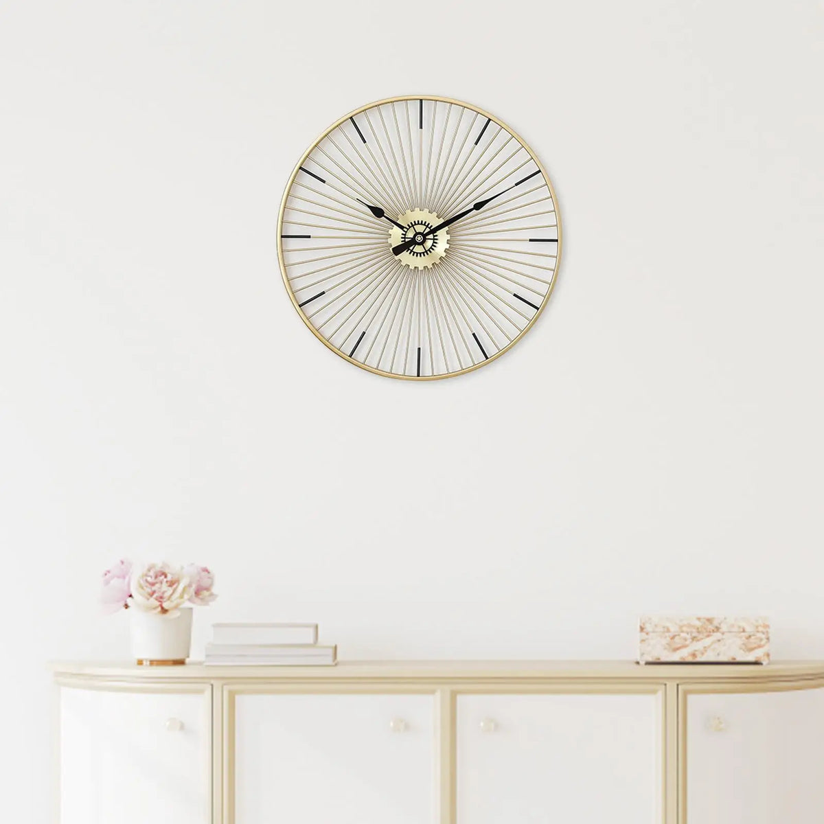 Wall Clock, Decorative Wall Clocks Circular Silent Sweep Wall Hanging Clocks for Restaurant Loft Porch Wall Decor Wedding Gift Quake